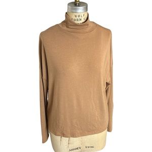 SHEIN Light Brown Cowl Neck Baggy Sweater